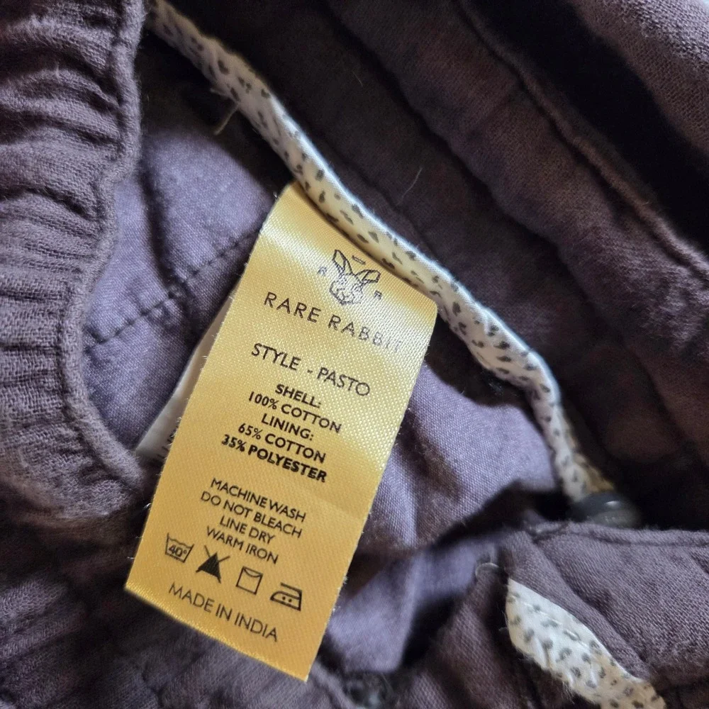 Rare Rabbit Pasto Purple Textured Cotton Drawstring Pants Mens 32 Tapered Leg